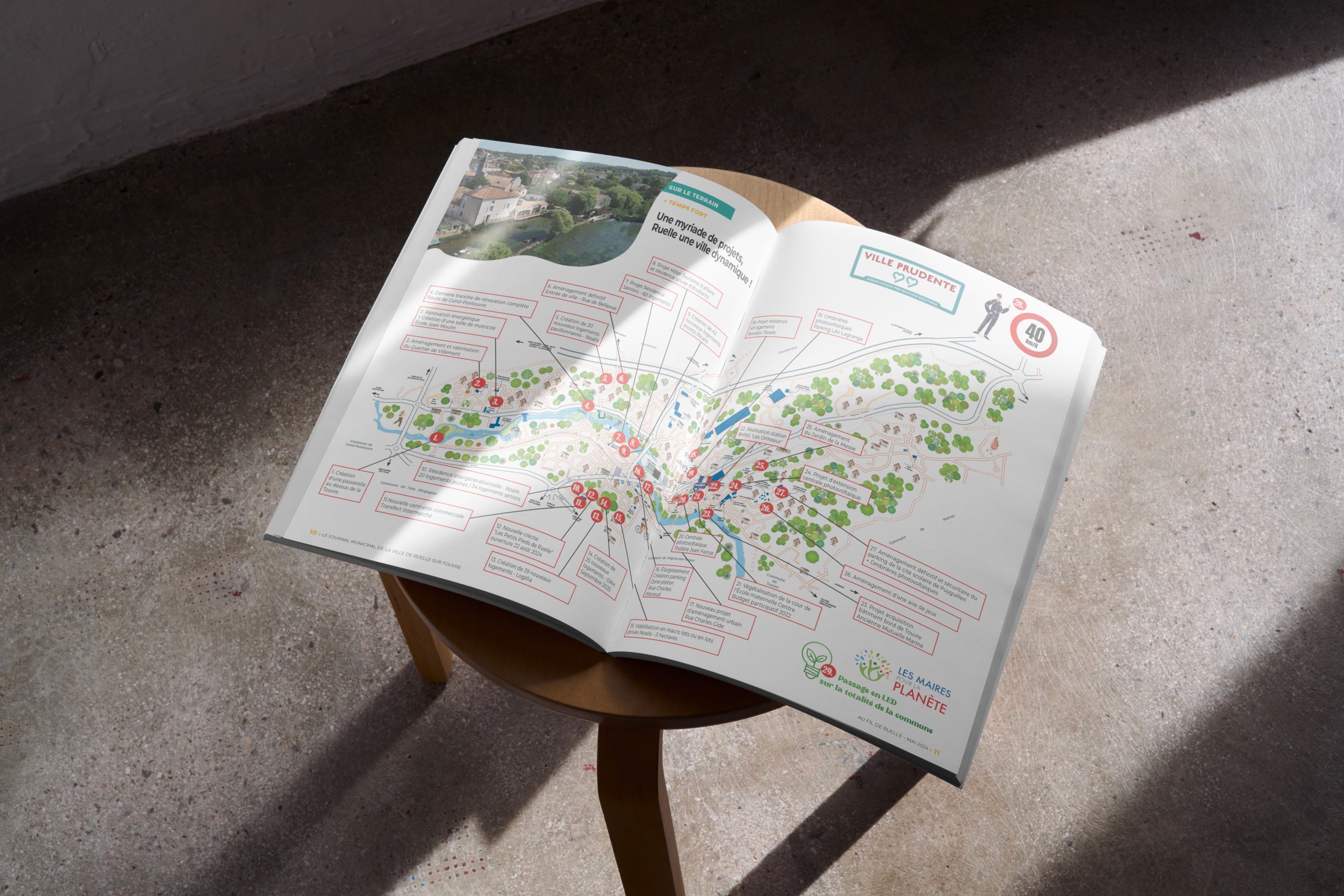 Création graphique de magazines municipaux distribués aux habitants