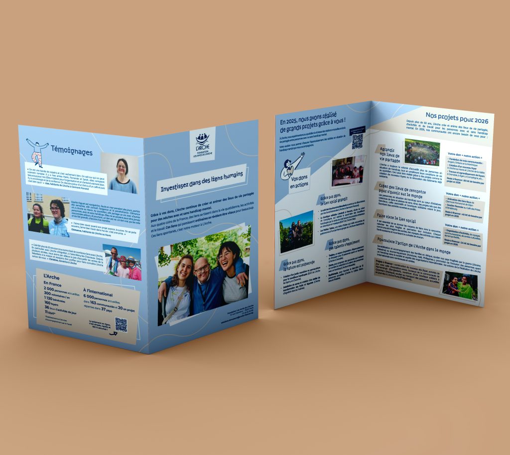 Dépliant 4 pages pour une campagne de L'Arche