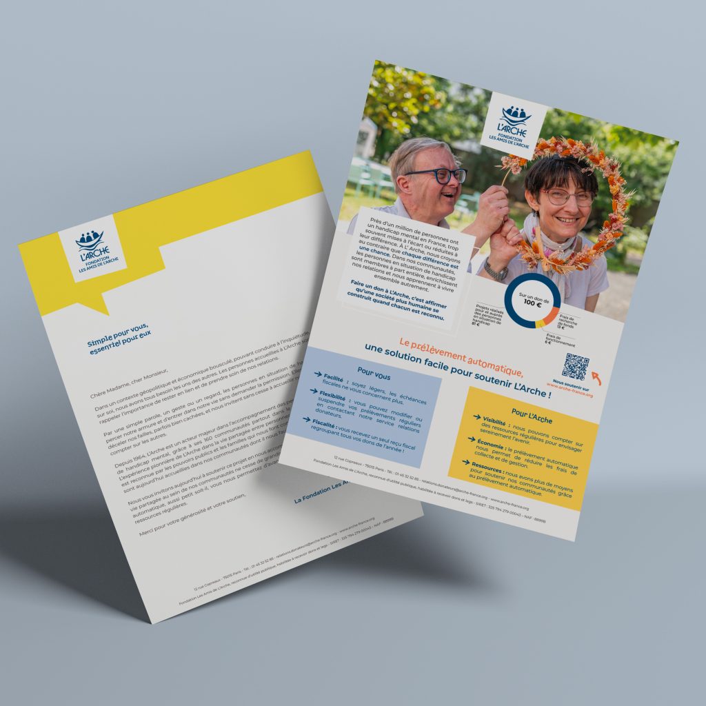 Lettre recto verso pour une campagne de prospection L'Arche